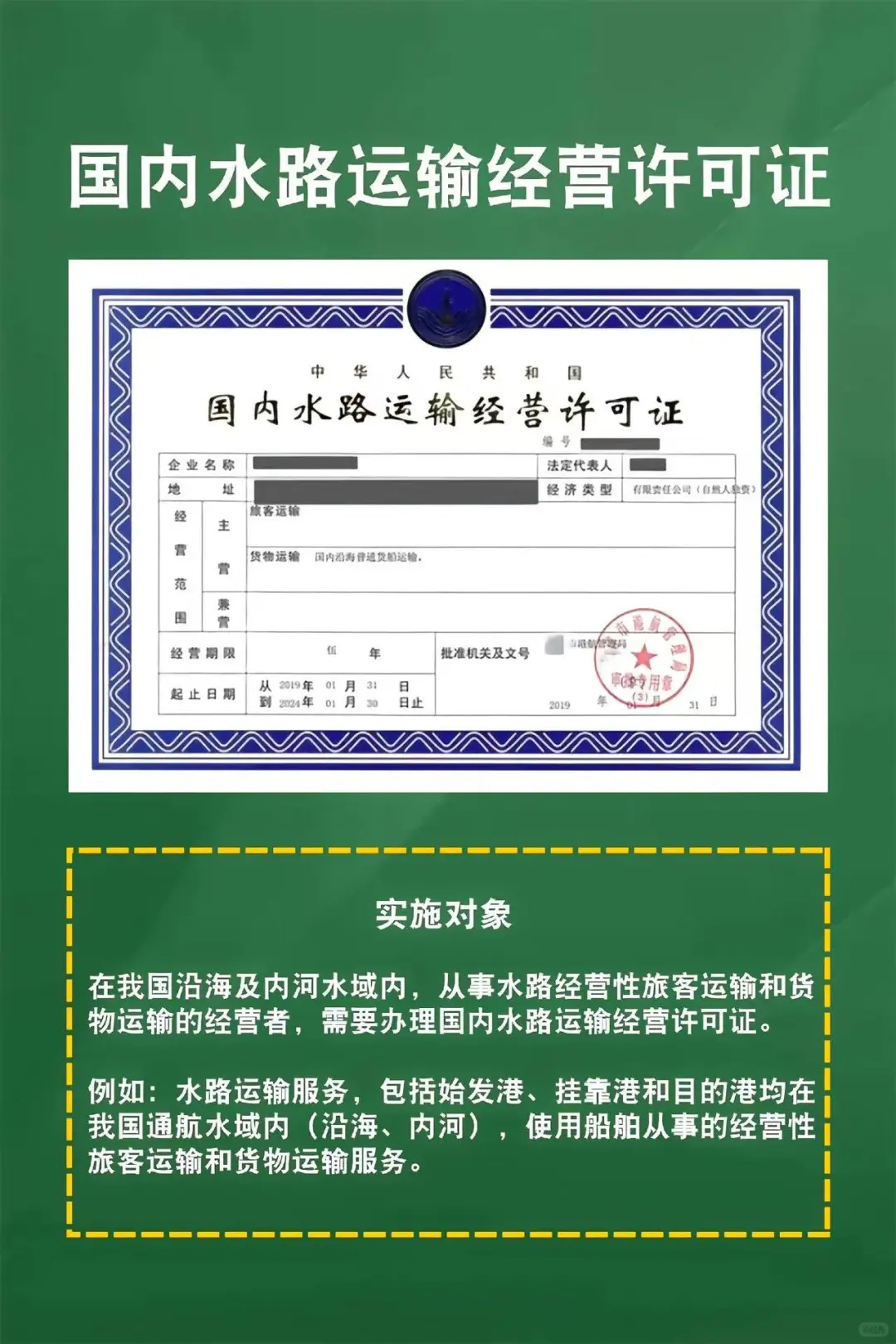 国内水路运输许可证办理条件
