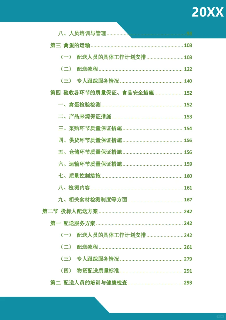 食材配送采购项目标书模板技术标图文并茂