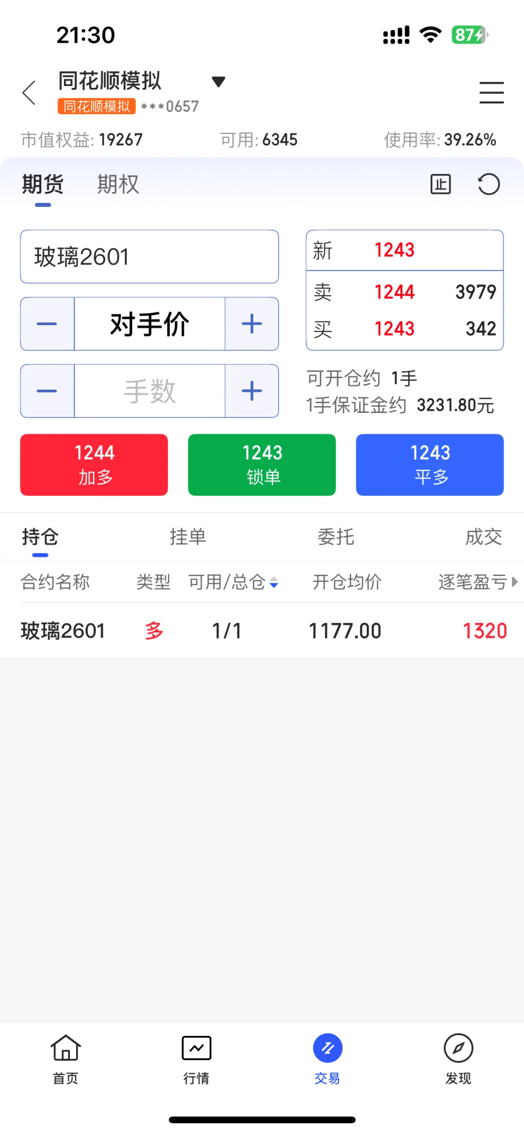我的期货感觉又回来了
