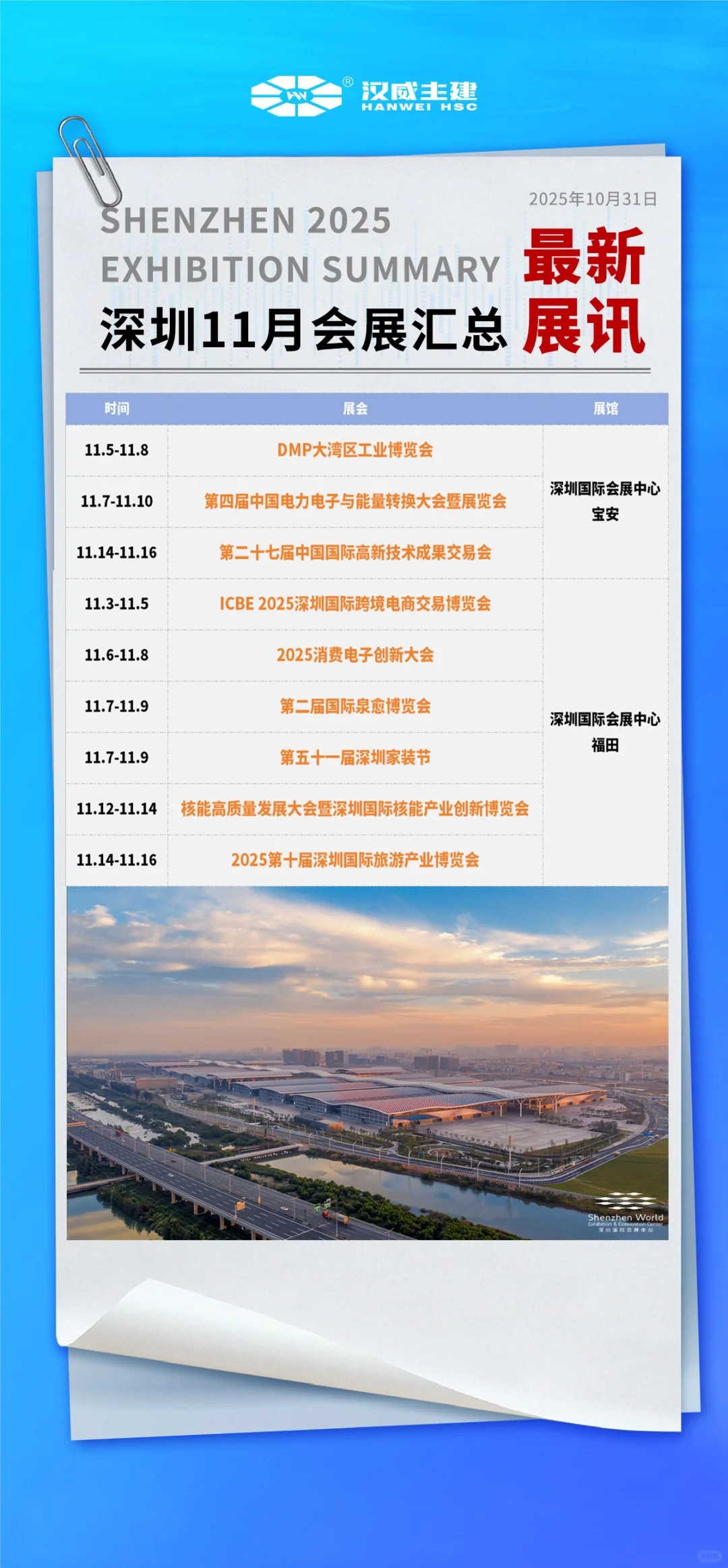 收藏！2025年11月，深圳展会排期一览