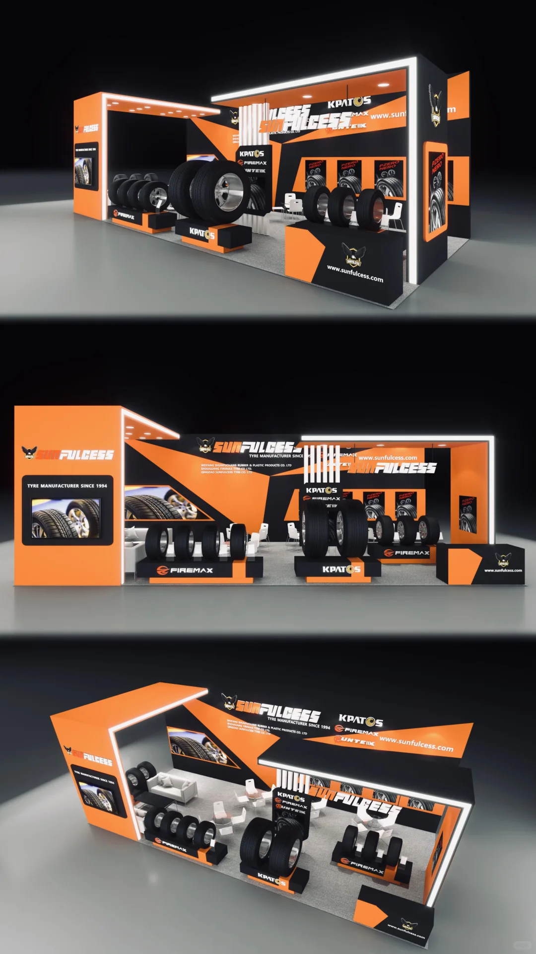 轮胎展台设计|橙黑撞色太吸睛?