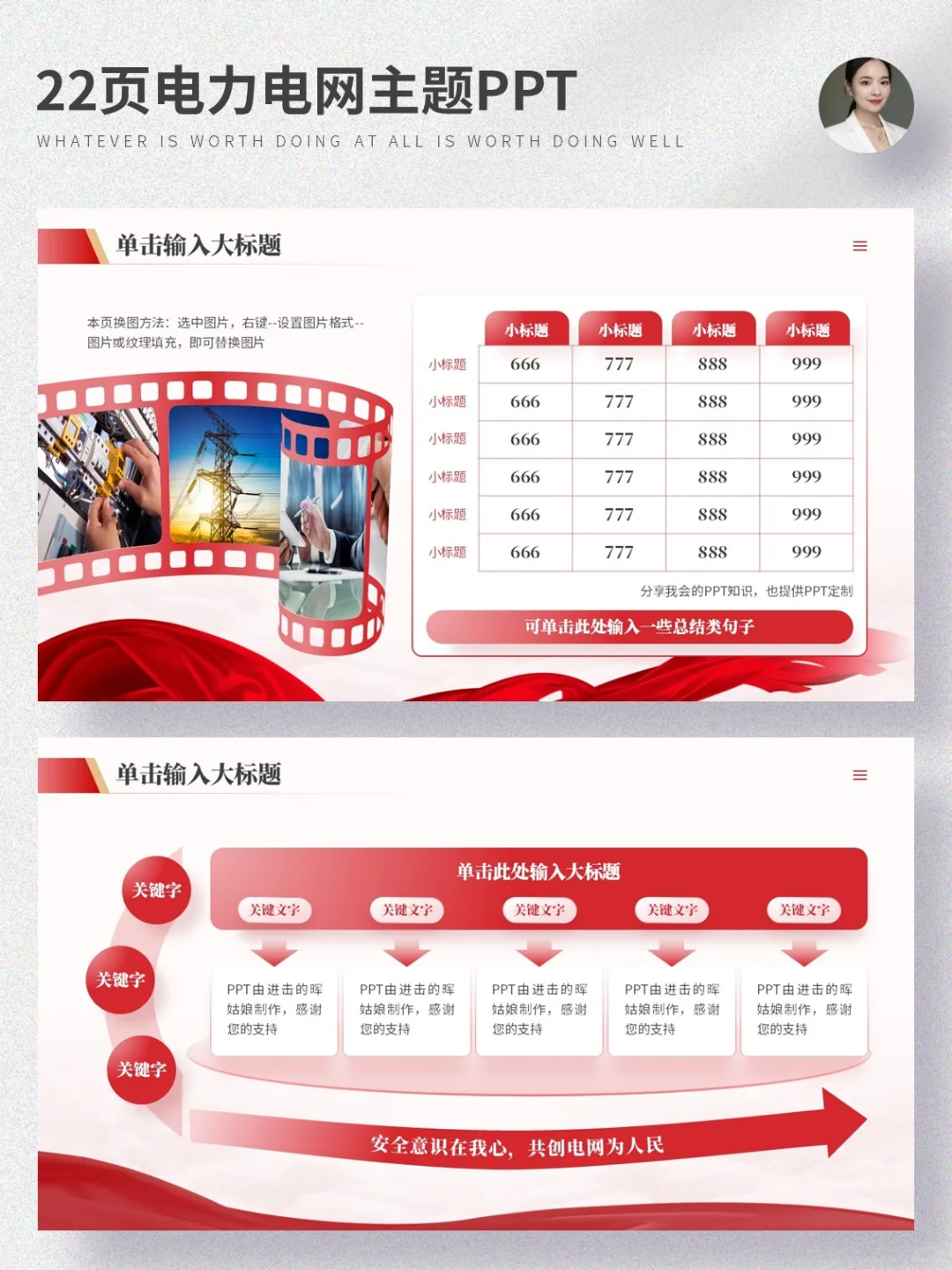 用简单方法，做出高级感的红色大气电网 PPT