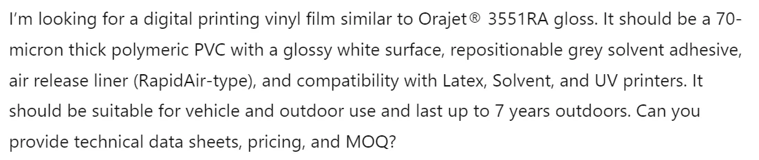 求乙烯基薄膜工厂看过来