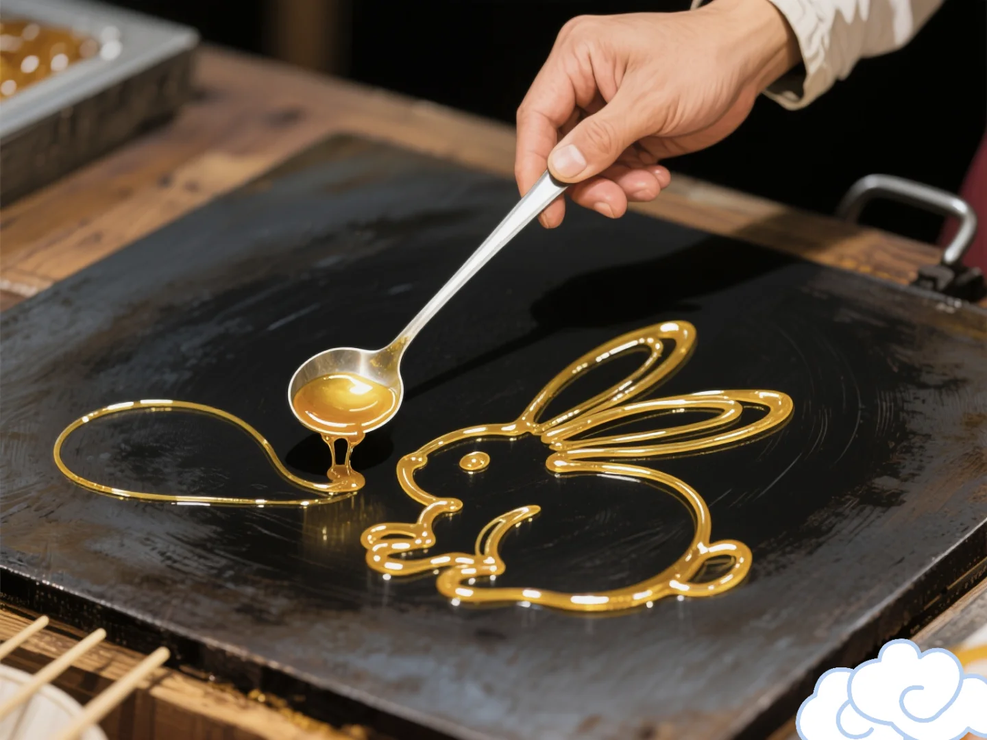 娃念叨了七天想吃的糖画