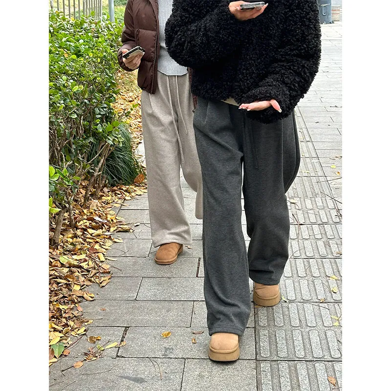 ?2025新款深灰阔腿裤上新