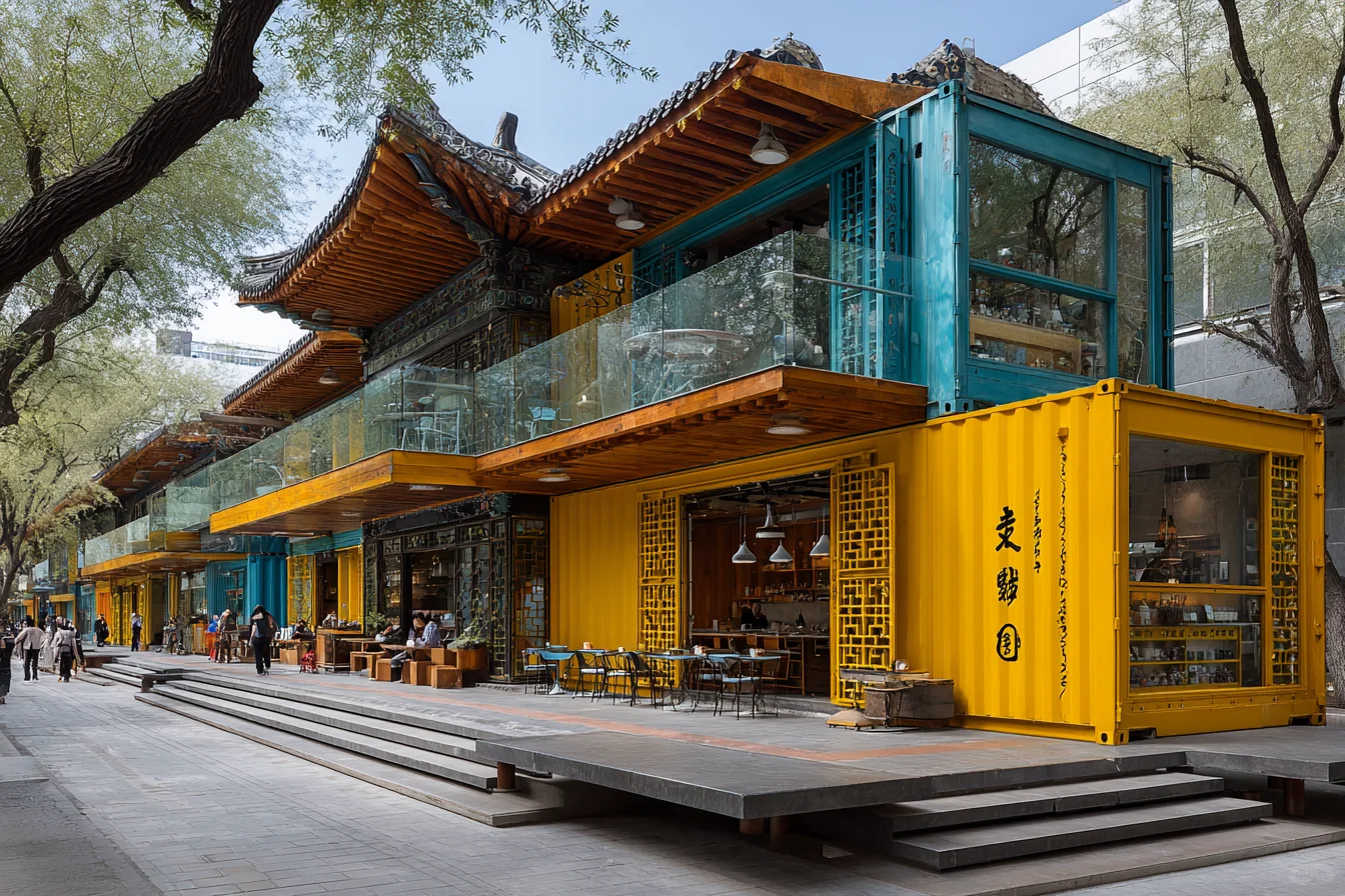 新中式集装箱建筑群，把古今碰撞焊在街头了