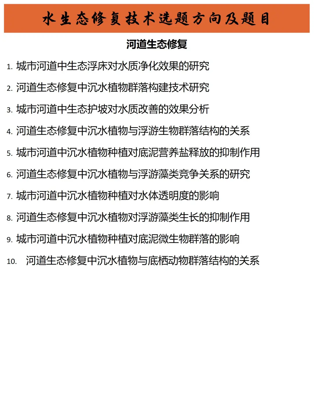 拜托拜托，请水生态修复技术的同学看到