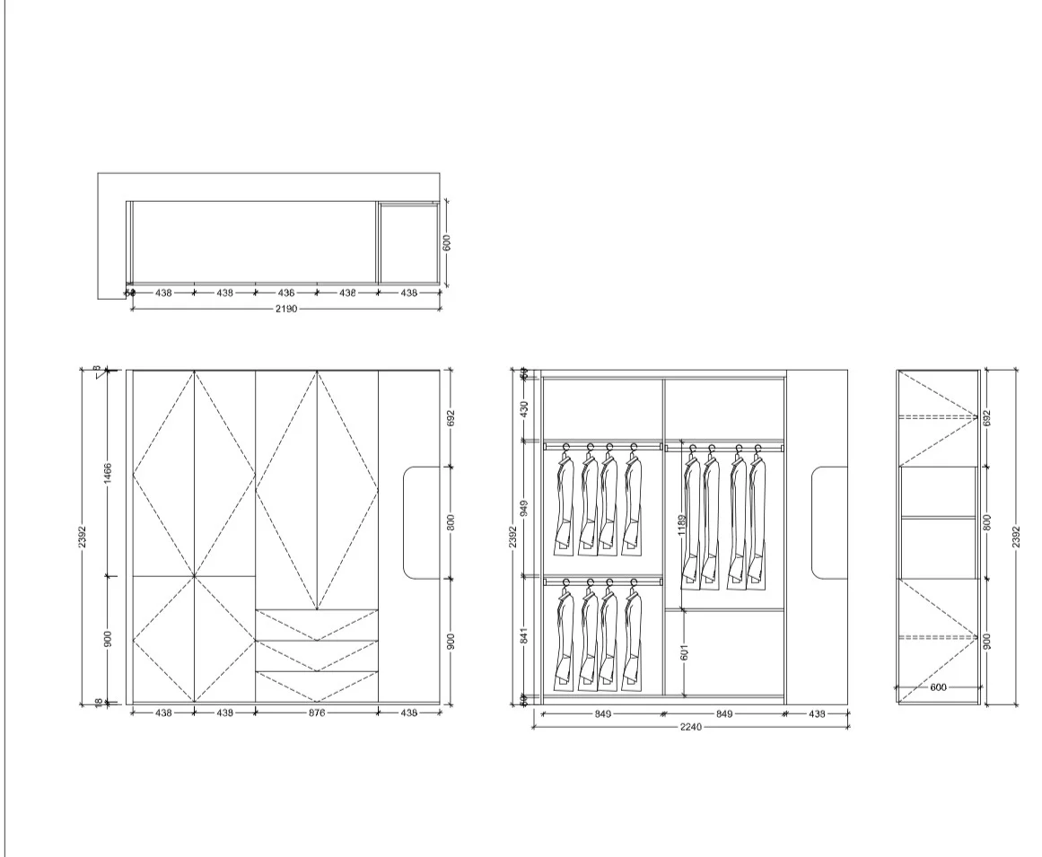 被邻居们夸爆了的分段式衣柜（附结构图）