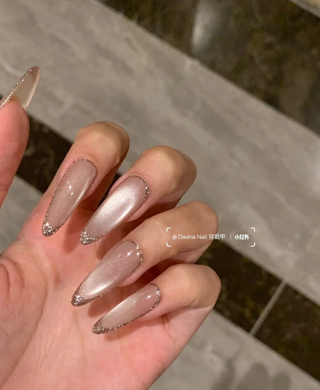 玻璃珠猫眼+玫瑰金