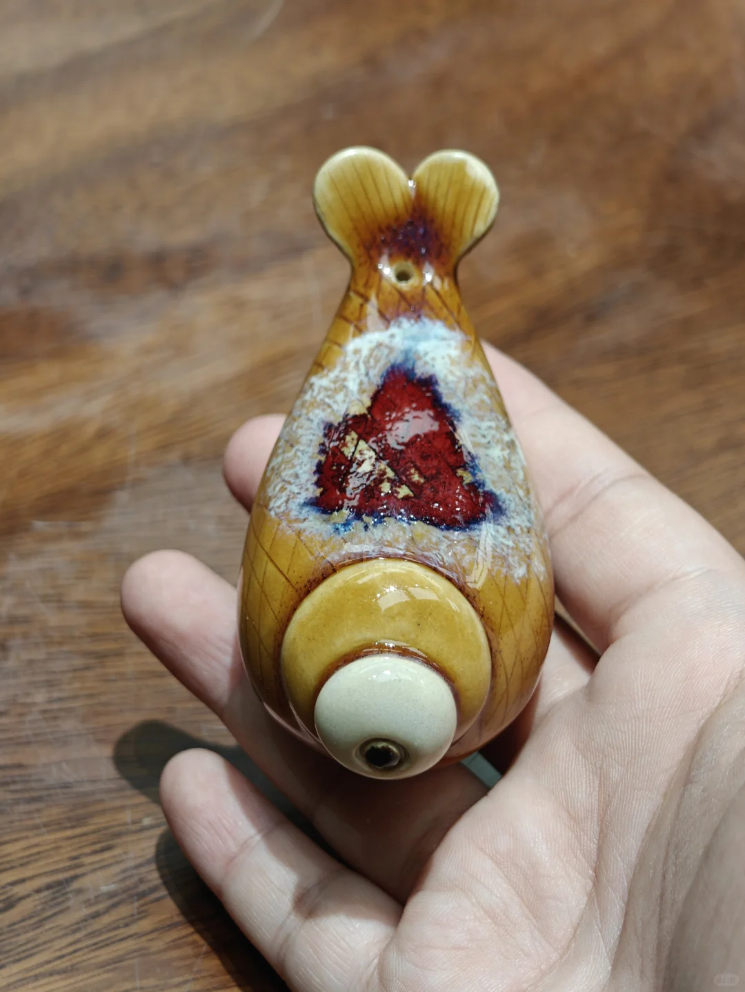 《一目禅》石湾陶可爱·禅意·香插·手把件!