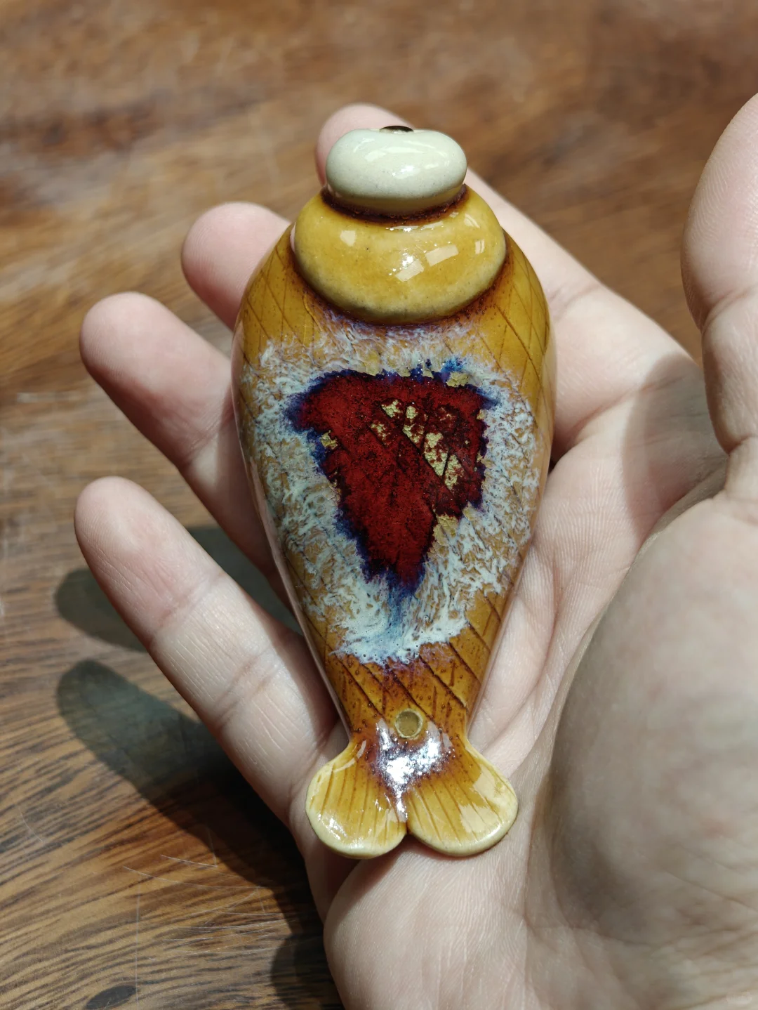 《一目禅》石湾陶可爱·禅意·香插·手把件!