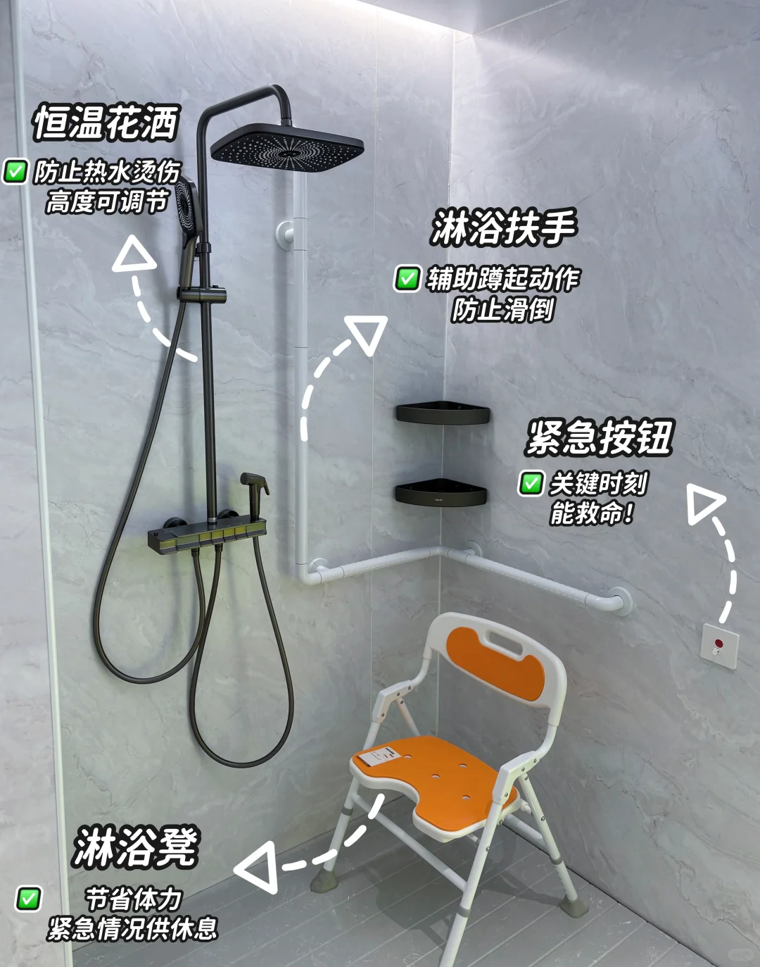 真心建议大家都了解一下适老化改造（浴室篇