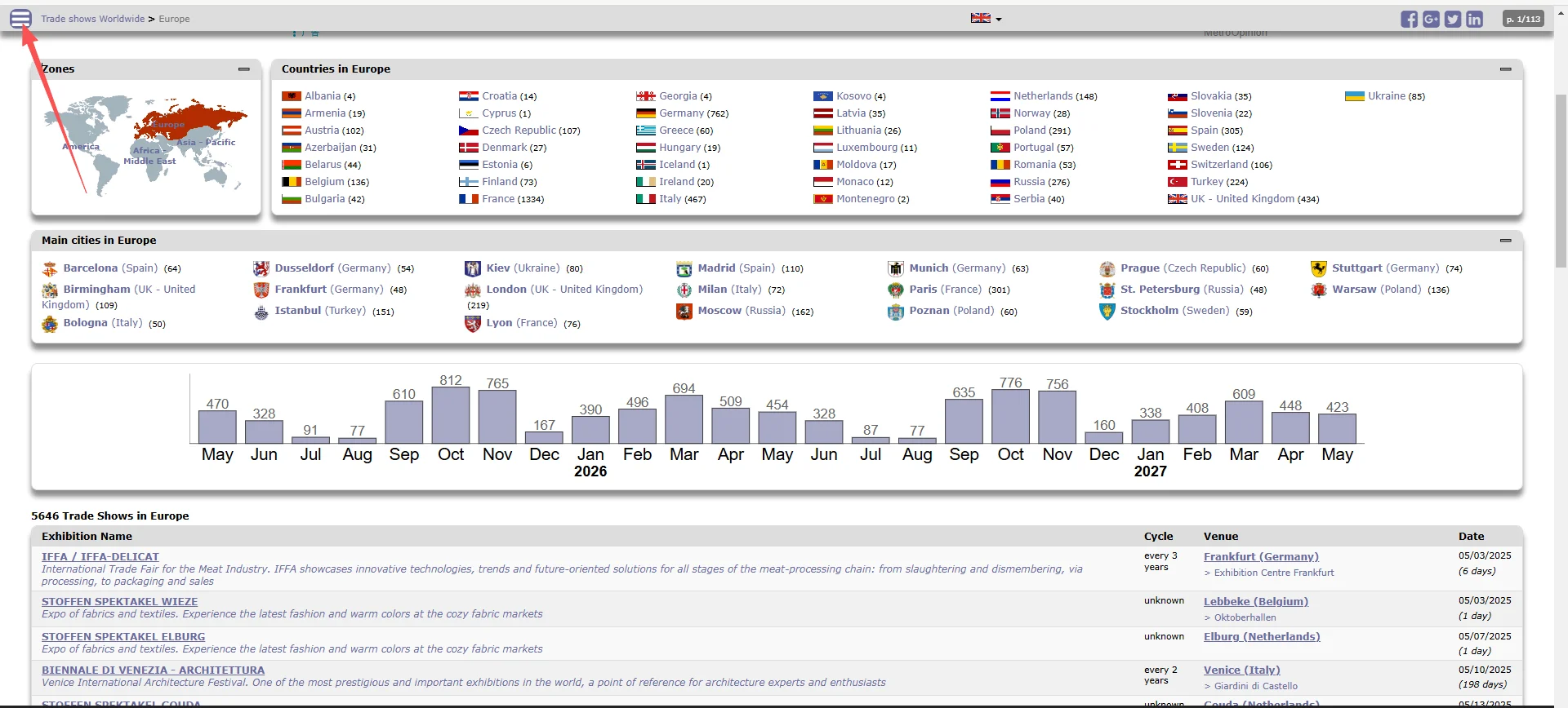 开发全球展会客户 EventsEye网站实用到飞