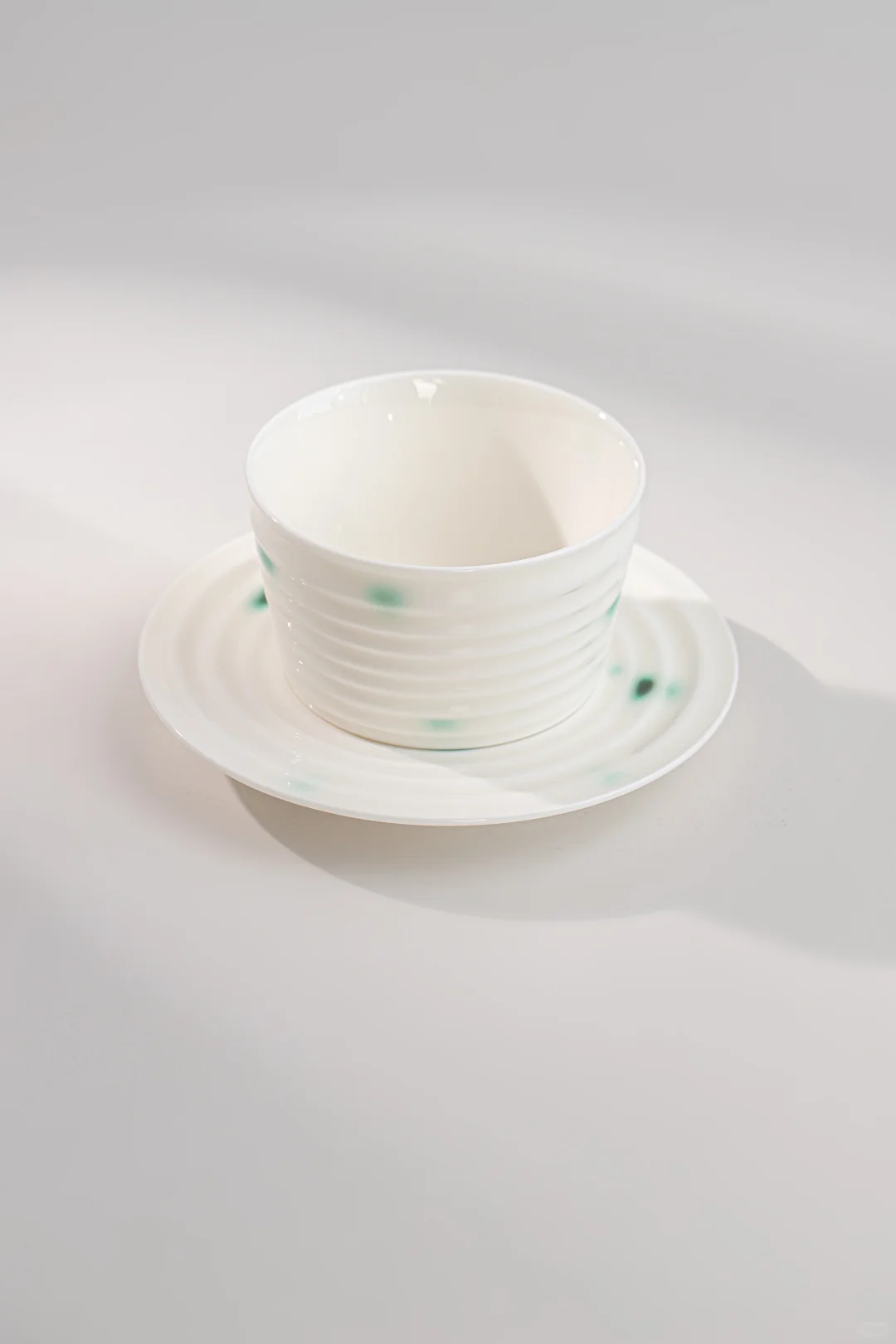 云汀手作｜集亩系列绿彩水波纹猪口杯