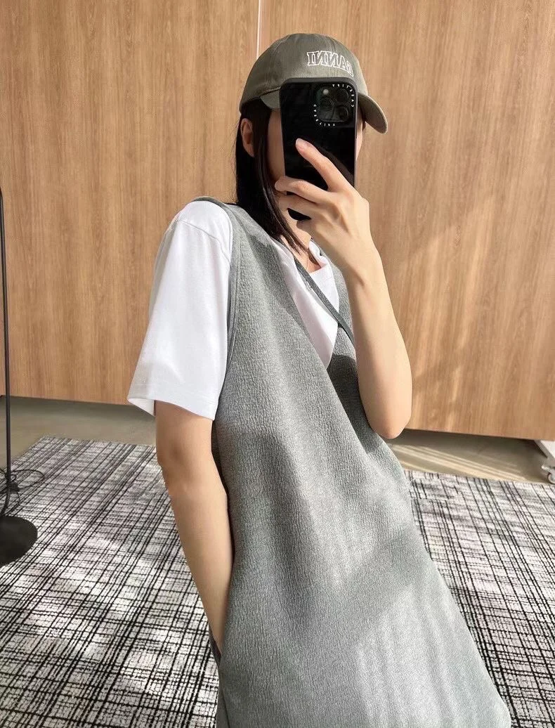 25秋冬新款现货｜TH双面针织褶皱松弛感连衣