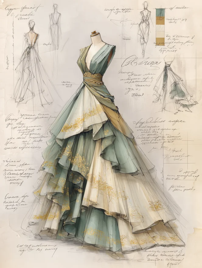 Midjourmey-服装线稿设计（附参考指令）