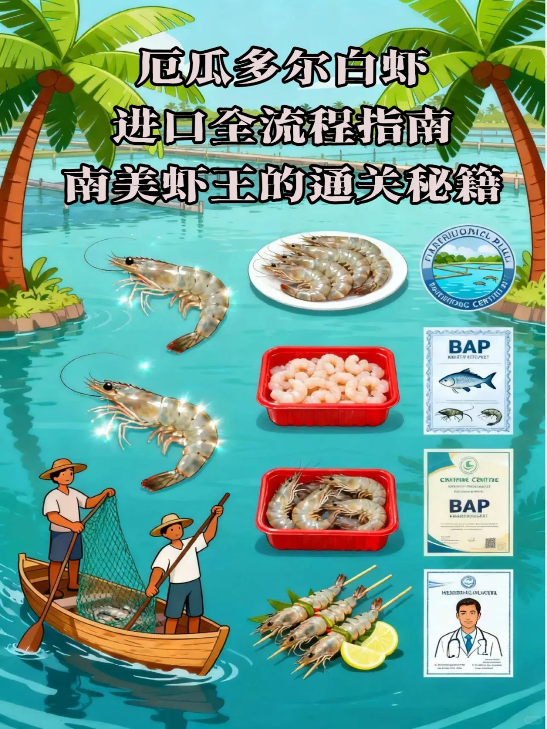 厄瓜多尔白虾进口全流程指南!虾王的通关秘