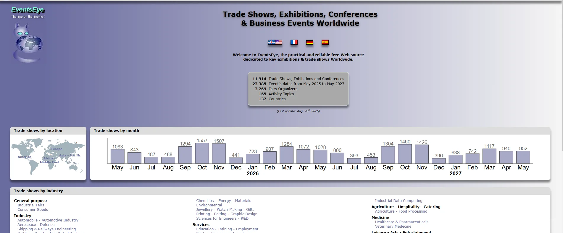 开发全球展会客户 EventsEye网站实用到飞