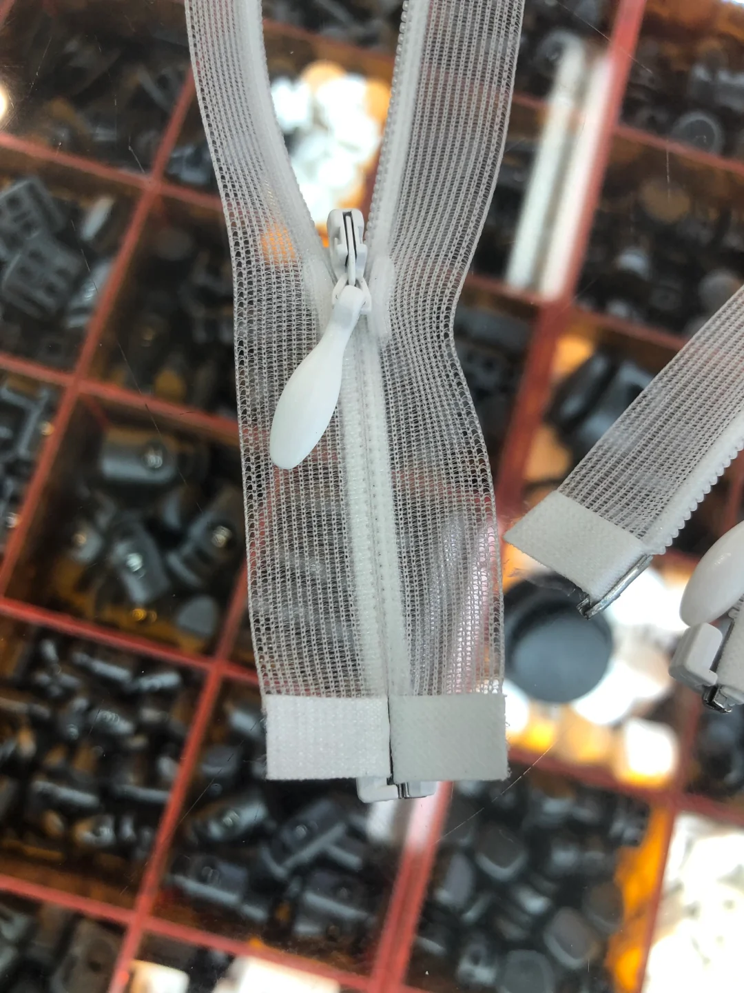 隐形开尾拉链 客订隐形开尾透明布带拉链