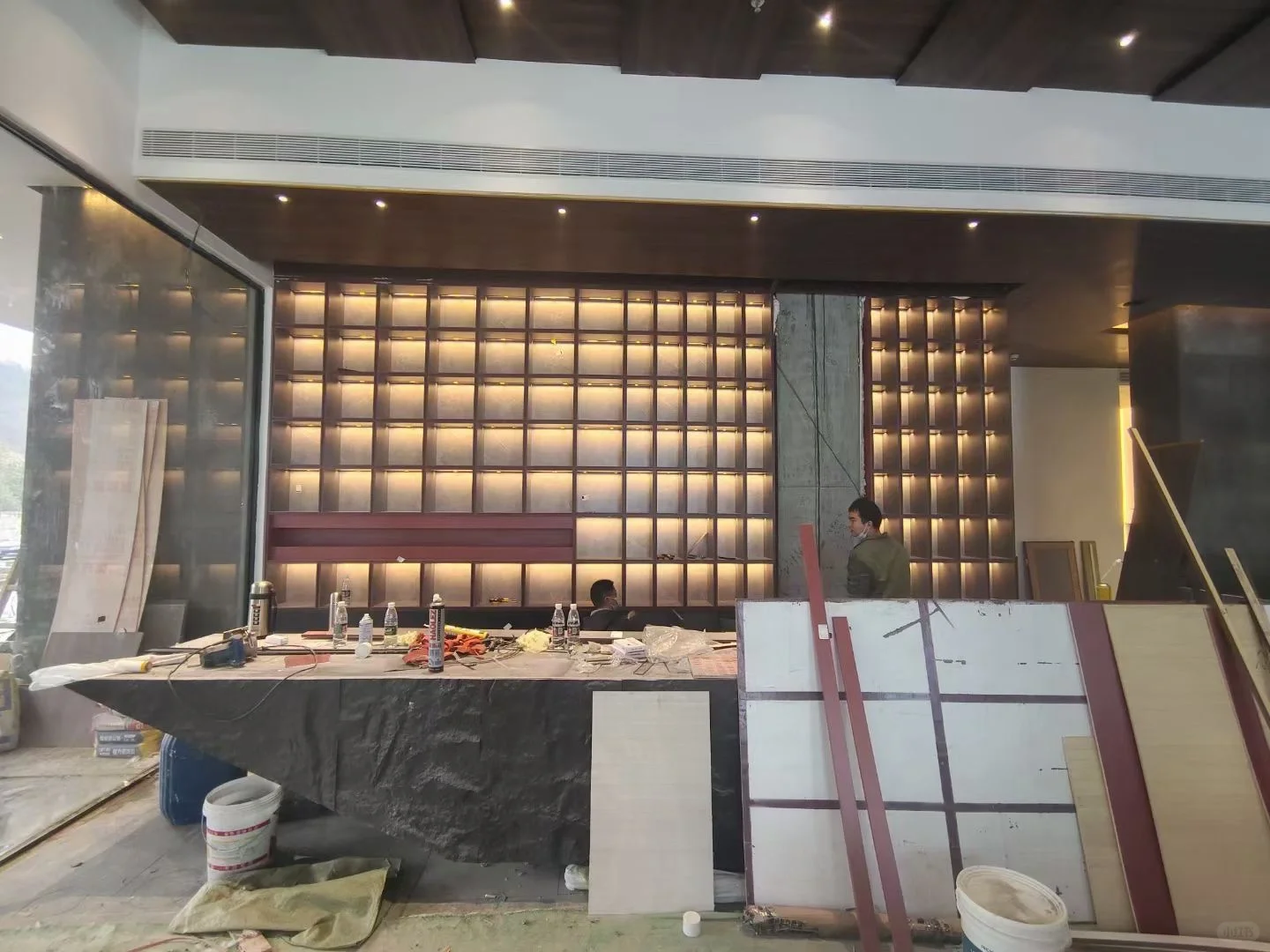 水泥构件施工现场实拍