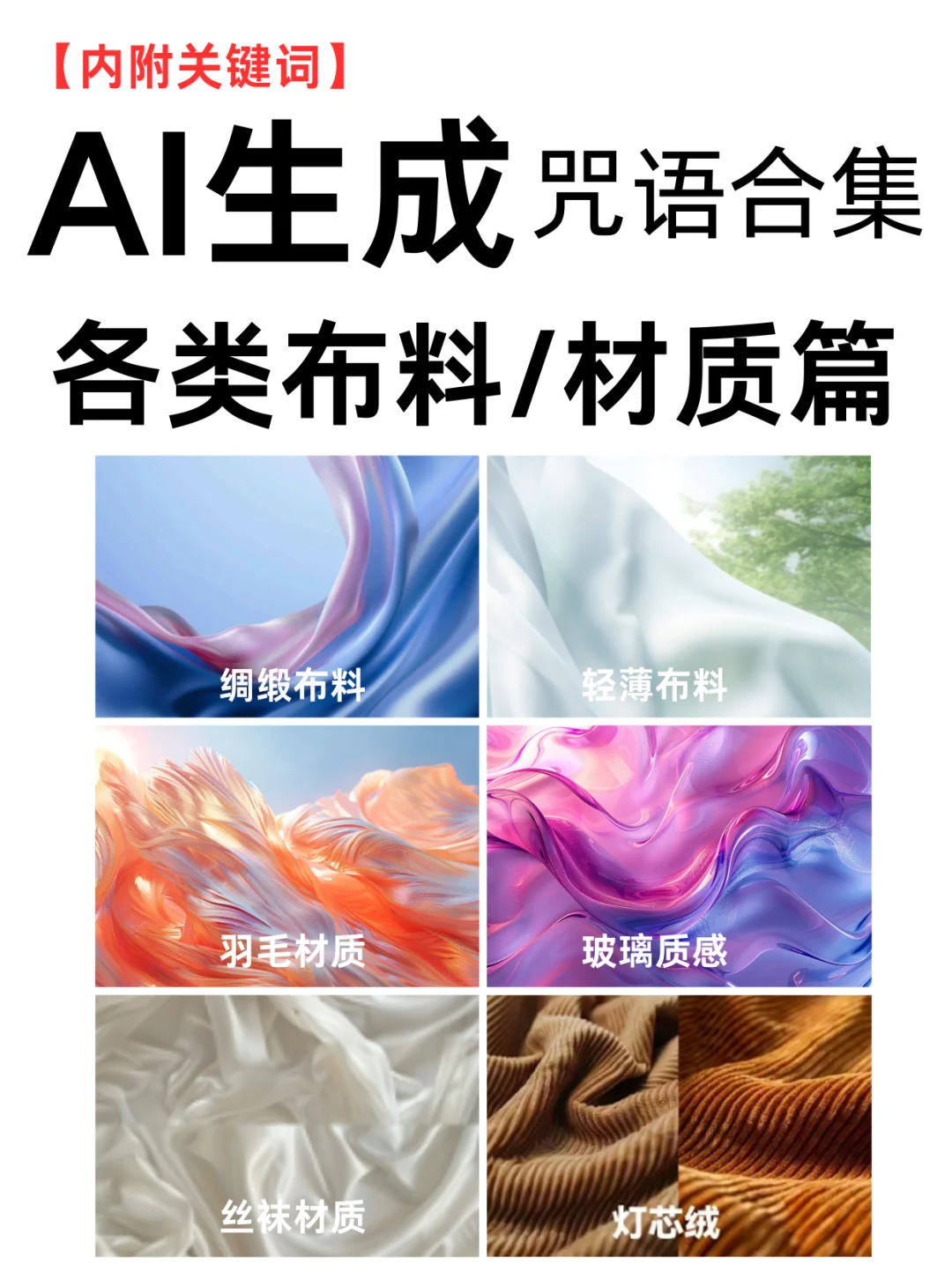 AI生成各种材质布料！（咒语合集）