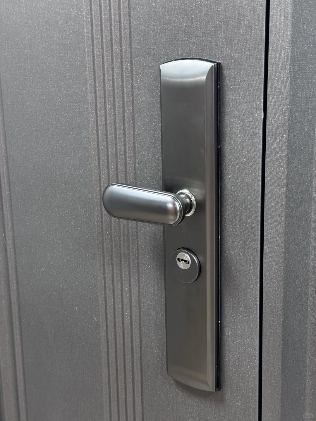 枪灰色不锈钢防盗门大门锁，大面板39✖️80