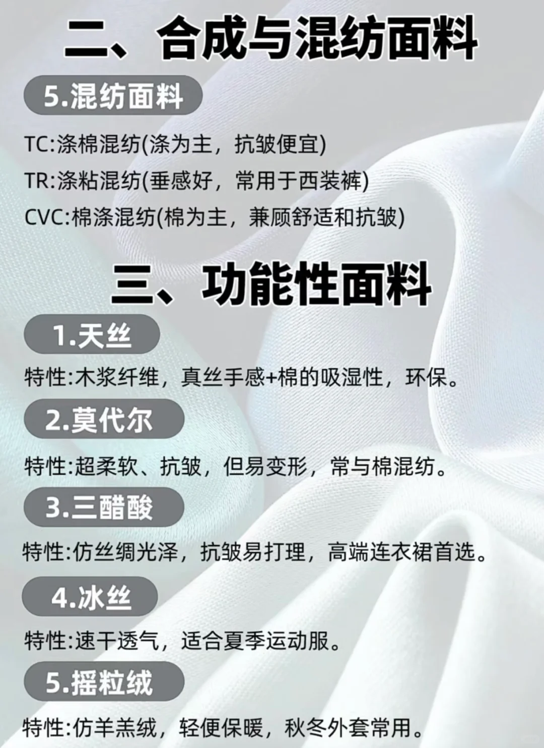 今天给大家介绍一下面料功能性