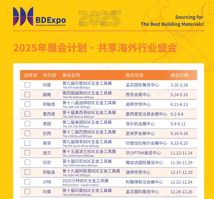 各行业展会新鲜出炉！