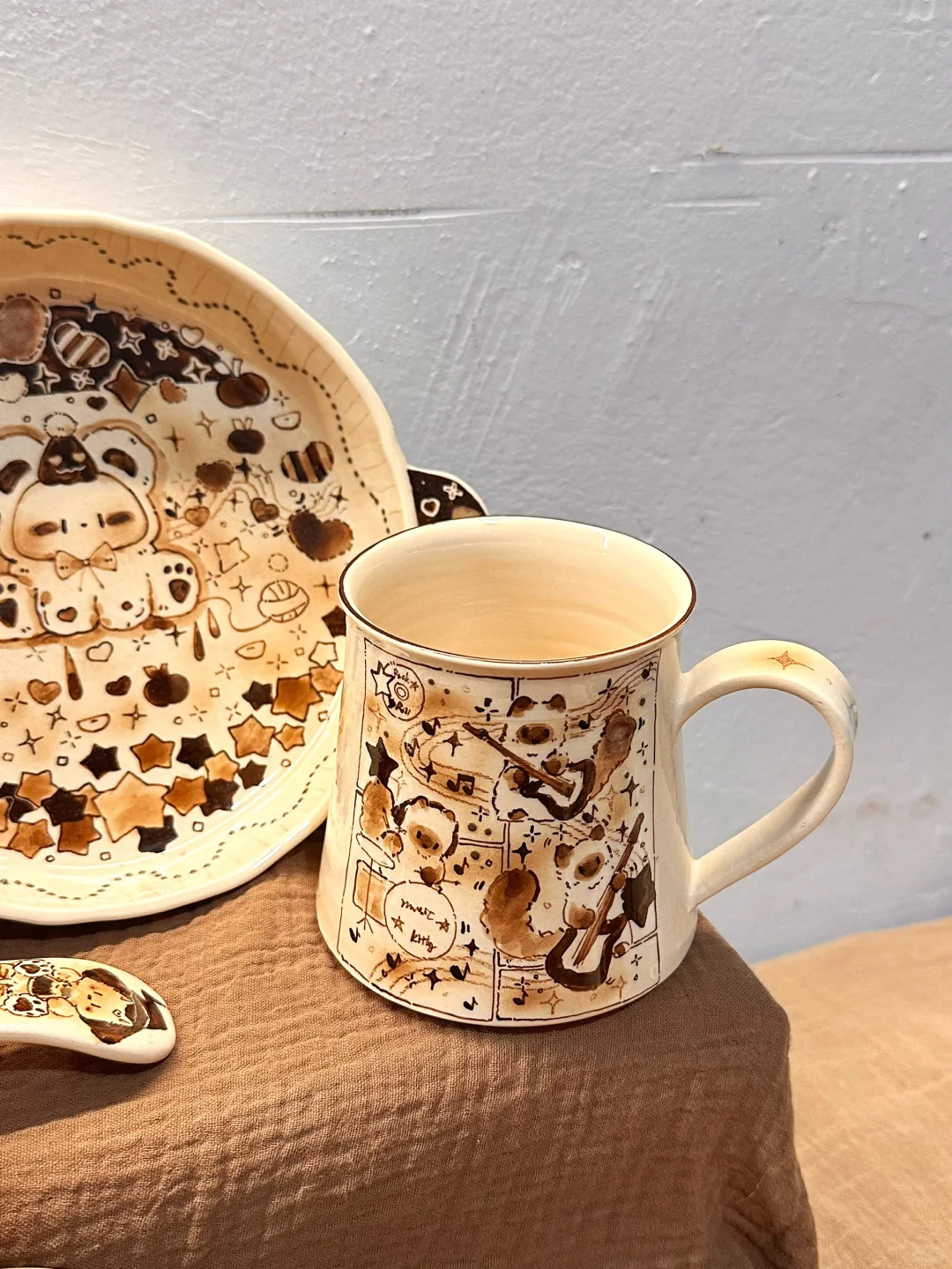 小猫餐具颜值? 属于秋天的餐具?.