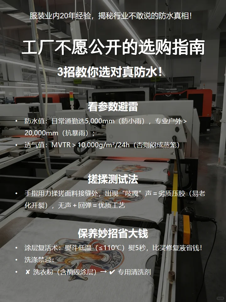 业内不愿公开的冲锋衣选购指南和保养细节！