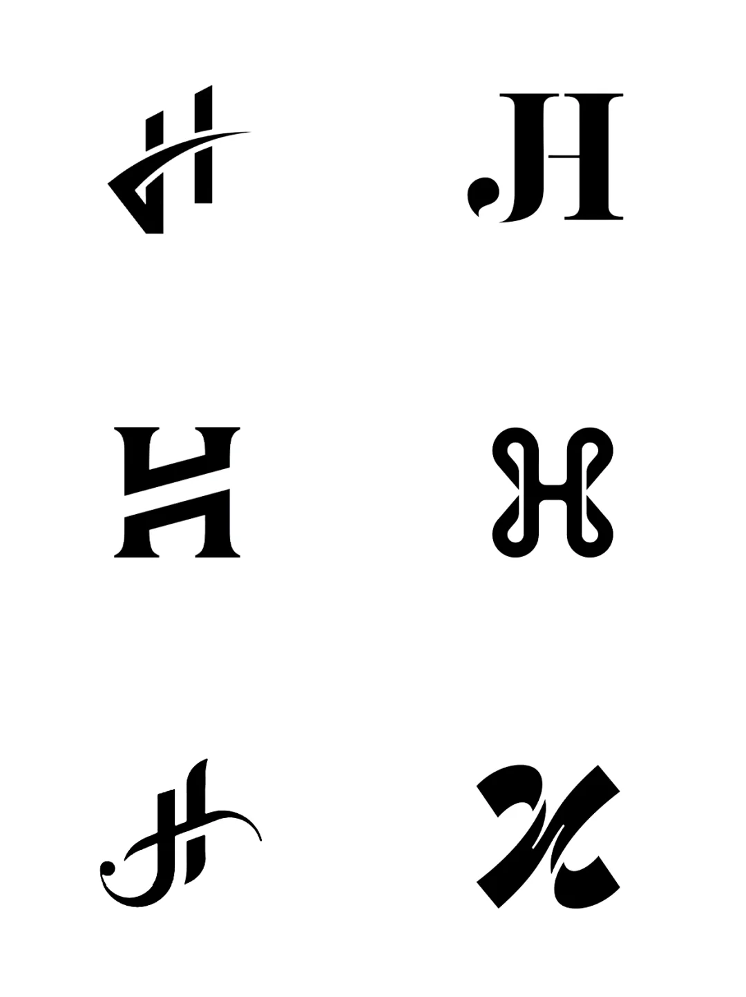 ✨H字母logo灵感500款|极简&高级感合集