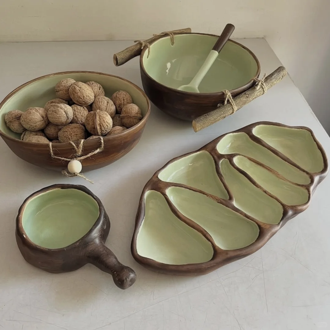 伊朗｜木头和陶瓷做的漂亮餐具?
