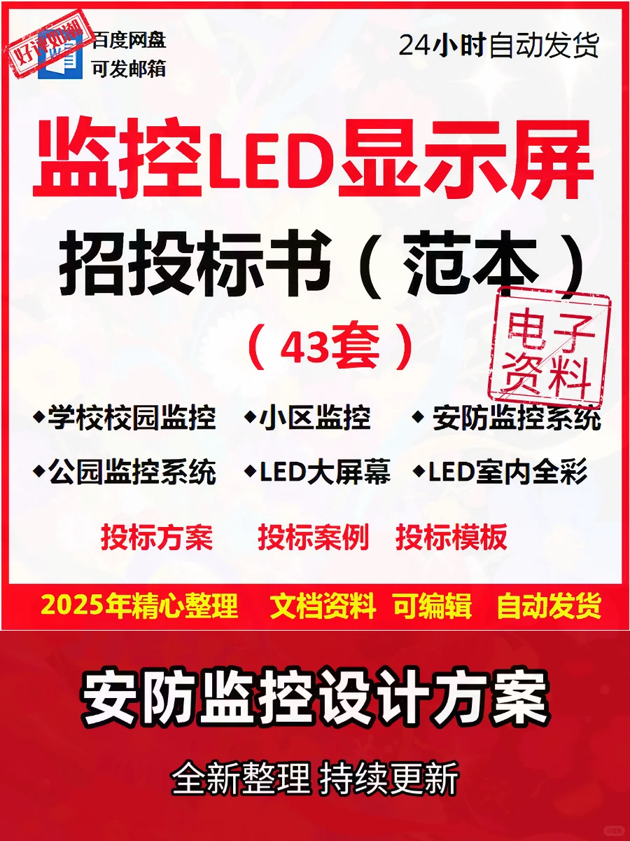 安防监控LED显示屏设计方案投标书模板范本