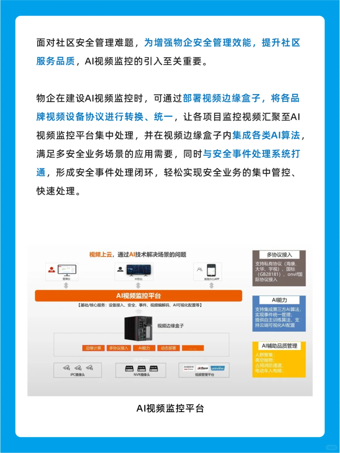 AI视频监控——专业守护社区安全