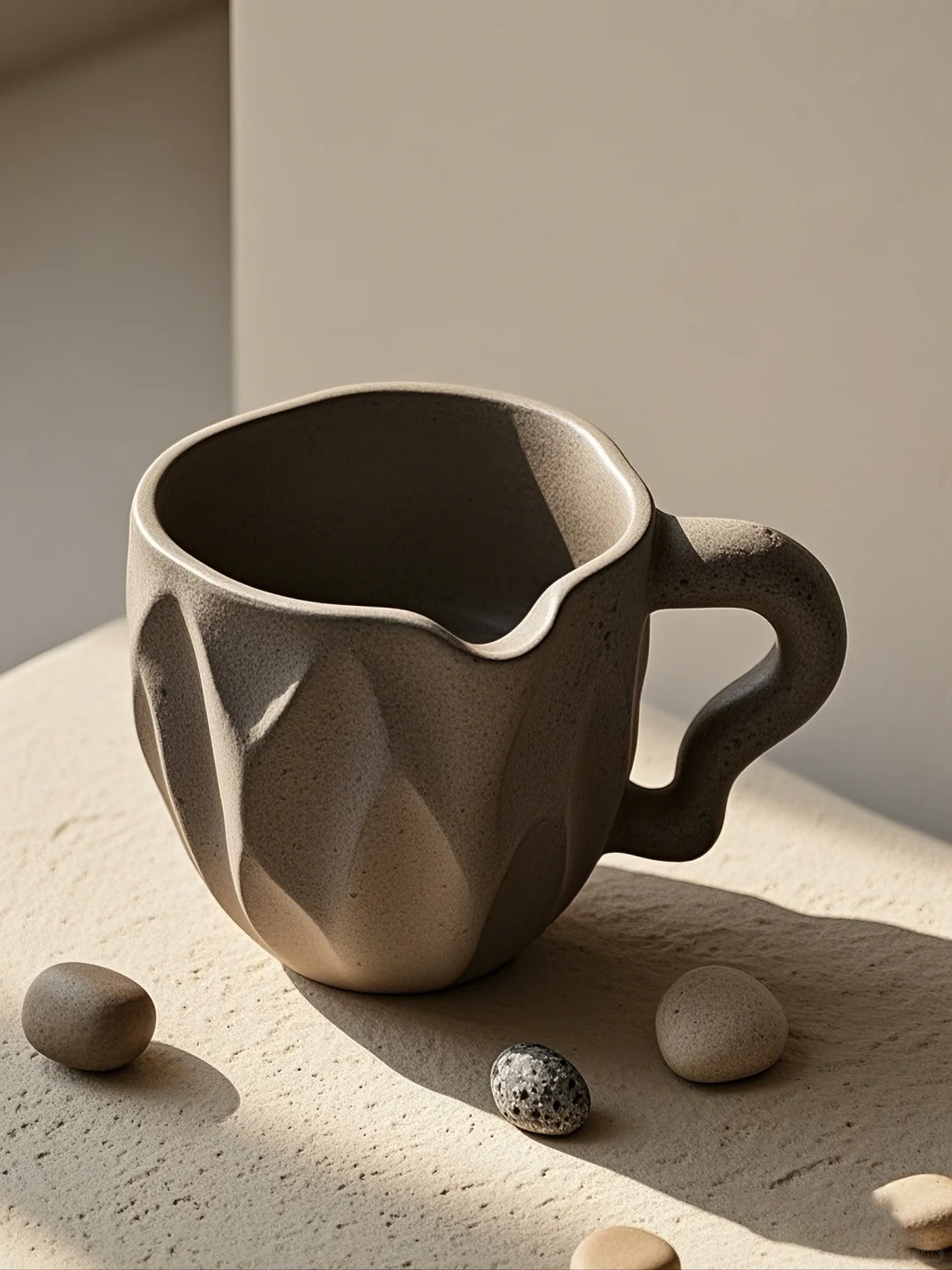 哑光粗陶的治愈力量，每天摸鱼都在杯子肌理