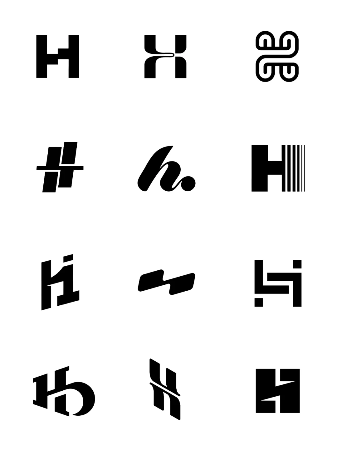 ✨H字母logo灵感500款|极简&高级感合集