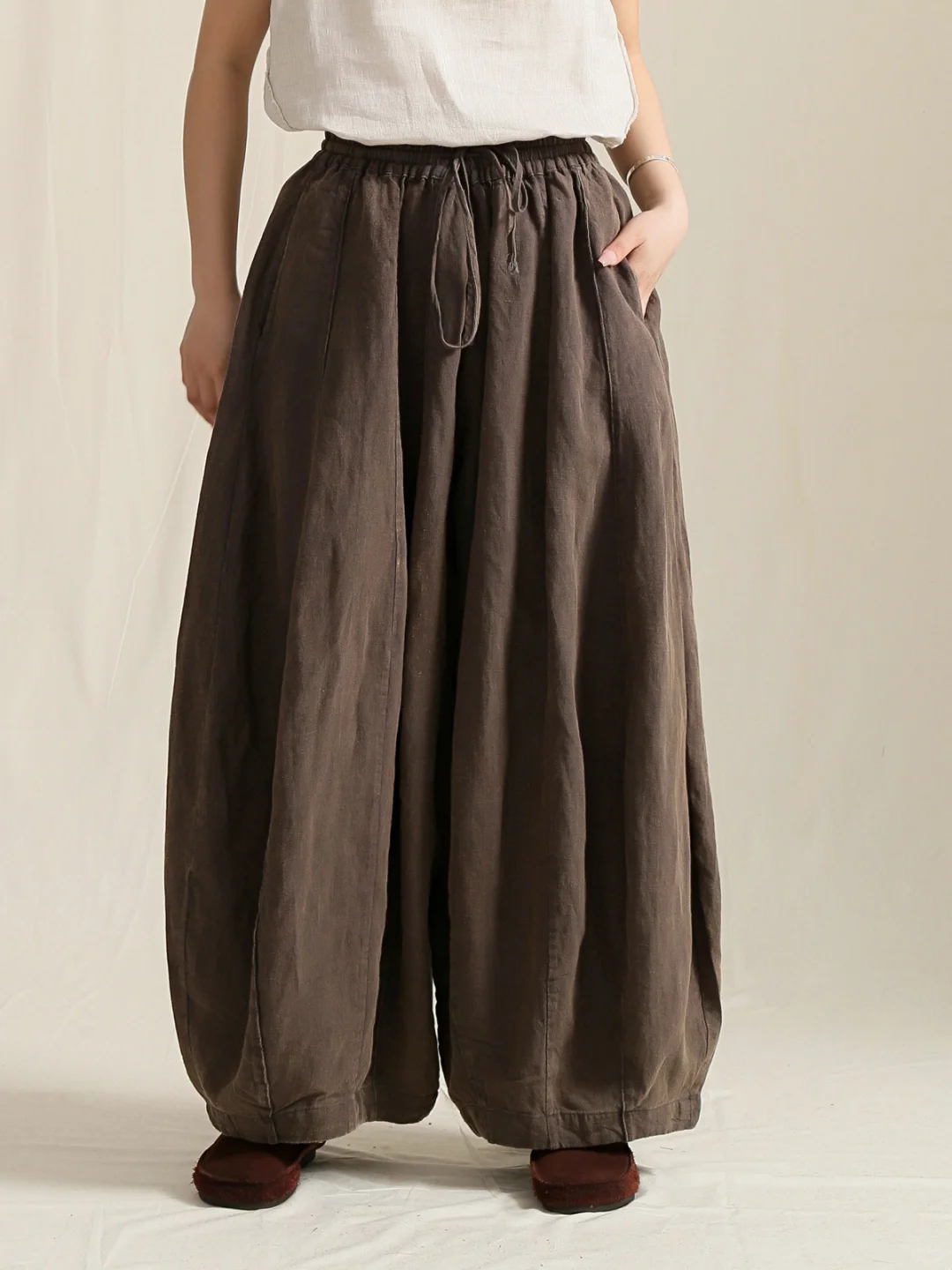 亚麻灯笼裤 ，舒适透气
