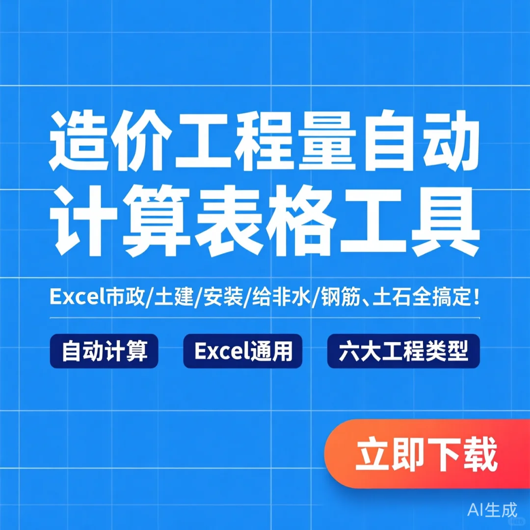 造价自动计算表格|市政土建安装给排水钢筋