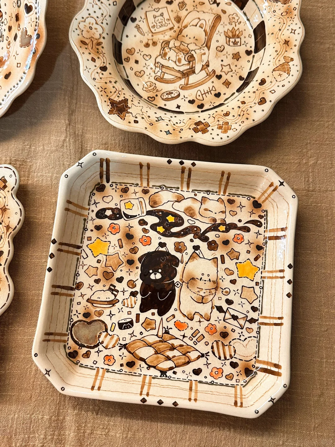 小猫餐具颜值? 属于秋天的餐具?.