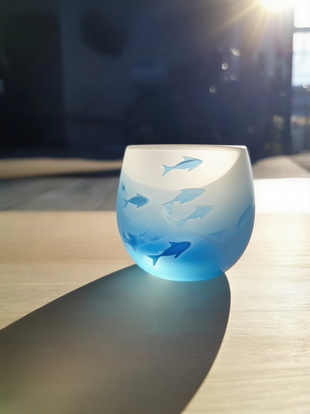 ?海洋主题手工陶瓷杯，给你一口晶莹海浪