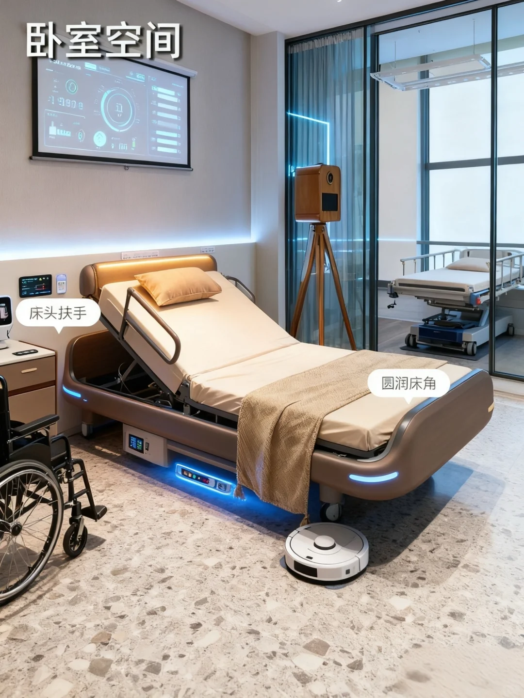 我妈说等老了就给她装成这样的适老化卧室?