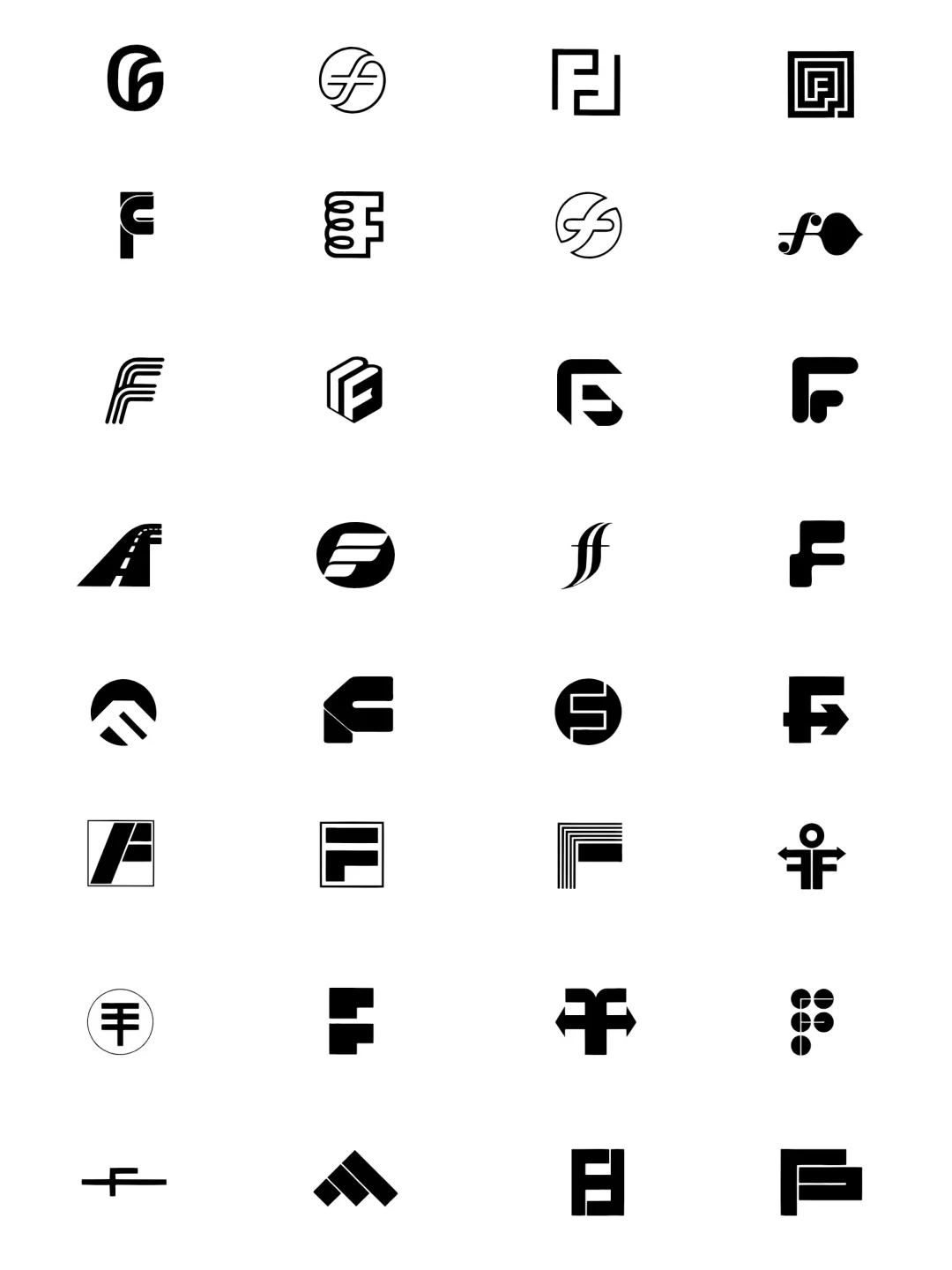124个字母F的logo设计合集，纯分享，纯logo