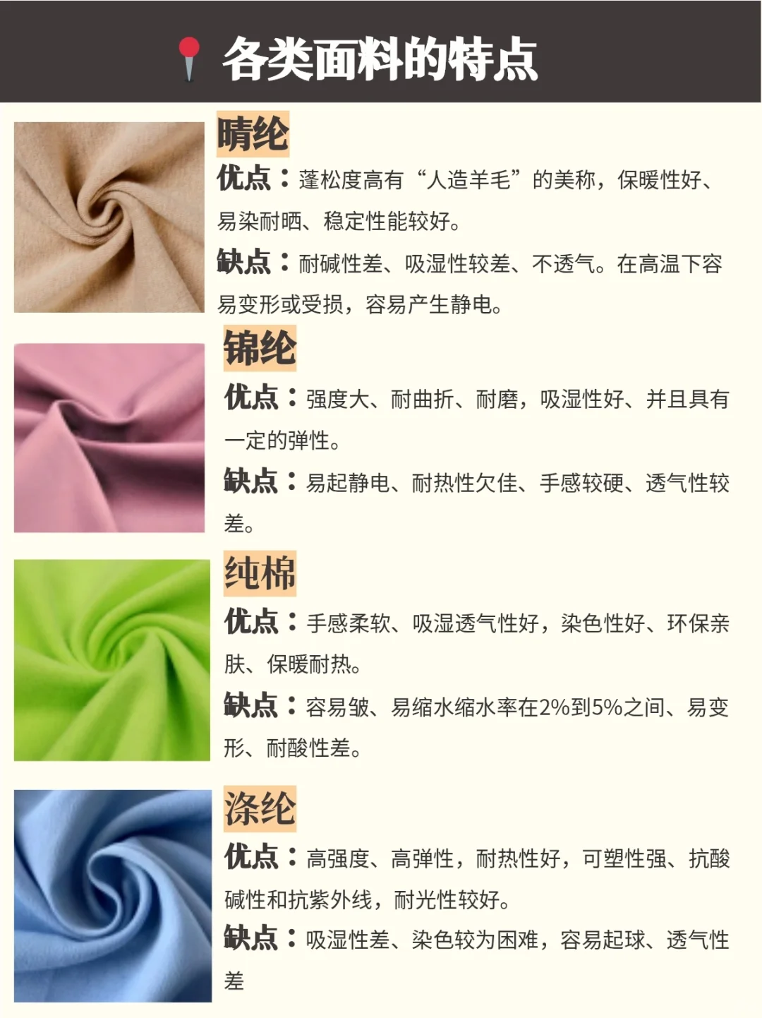 你真的了解面料特性吗❓服装知识一看就懂✅