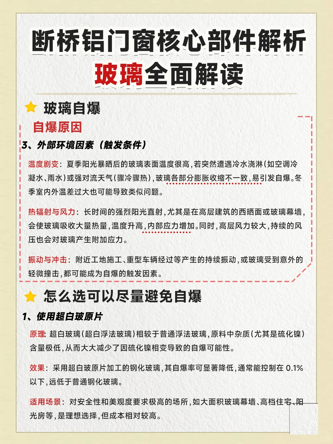 断桥铝门窗核心部件解析|玻璃自曝解读