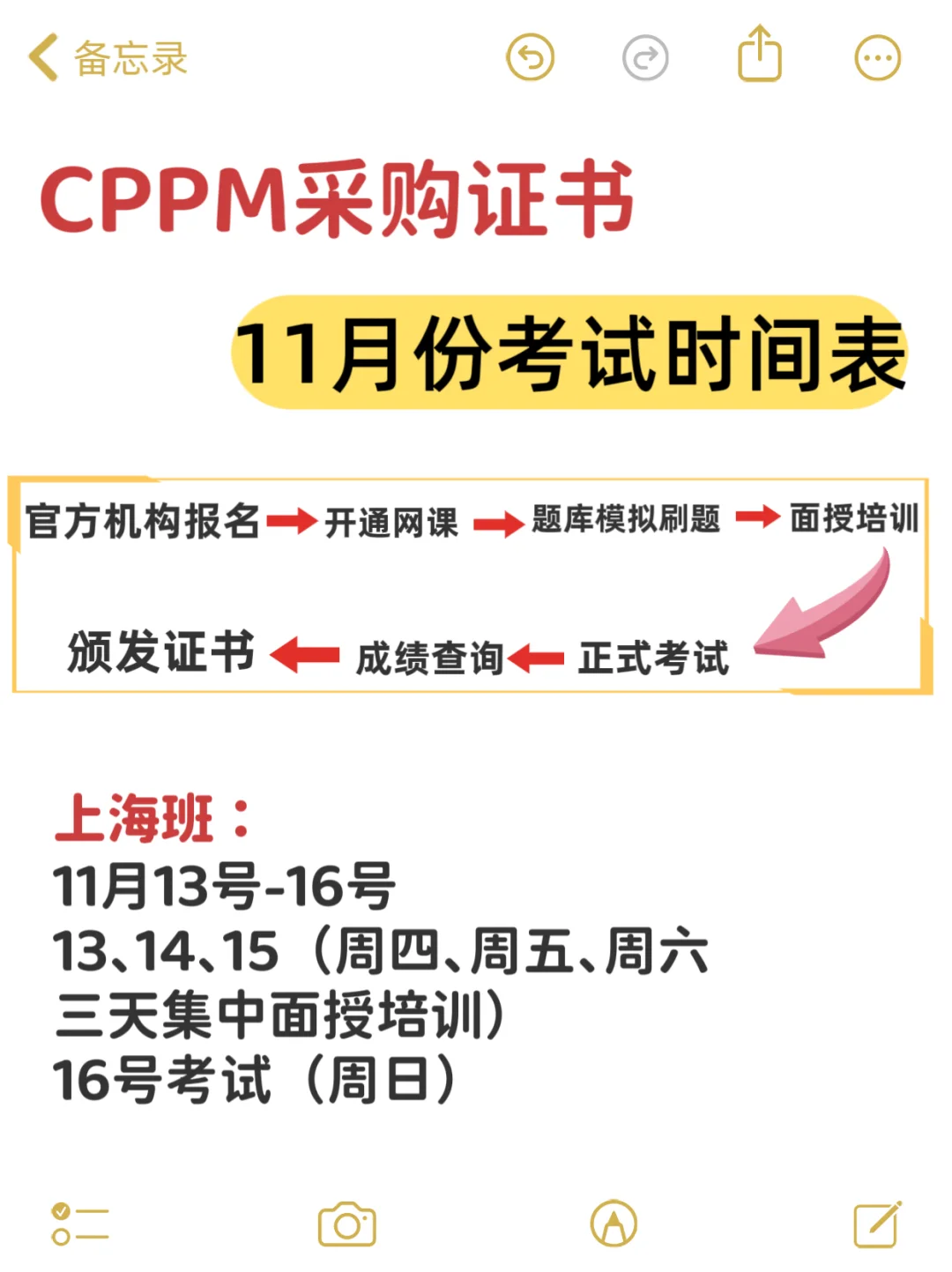 CPPM采购证书11月份培训考试时间表!