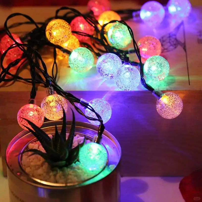 LED太阳能气泡庭院灯串，点亮浪漫夜生活✨