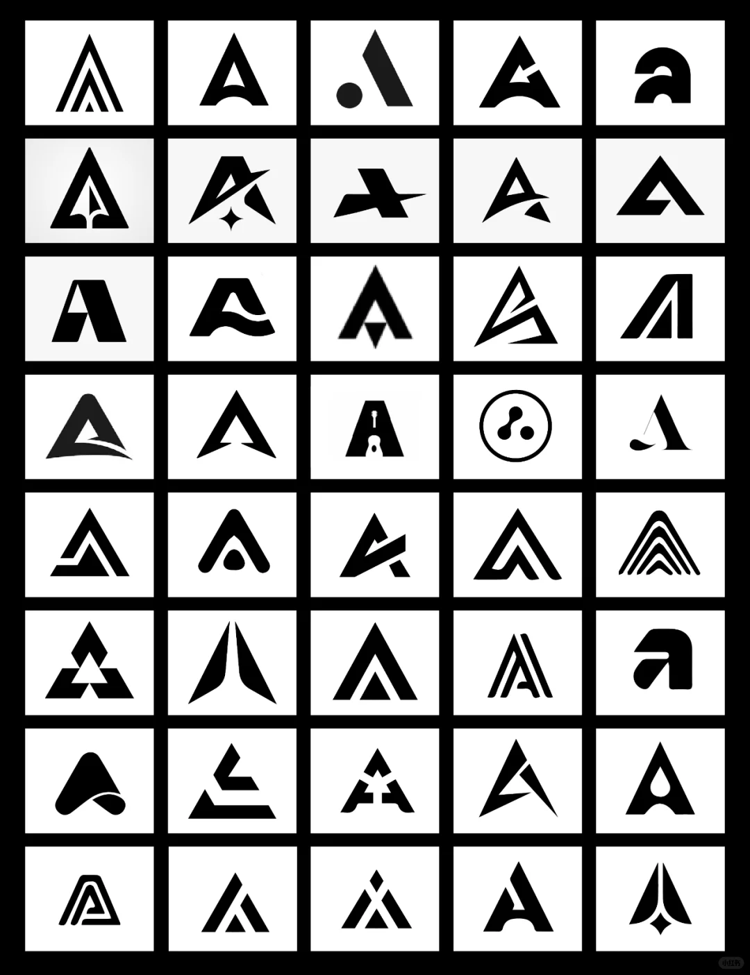 logo设计丨精选40个字母A