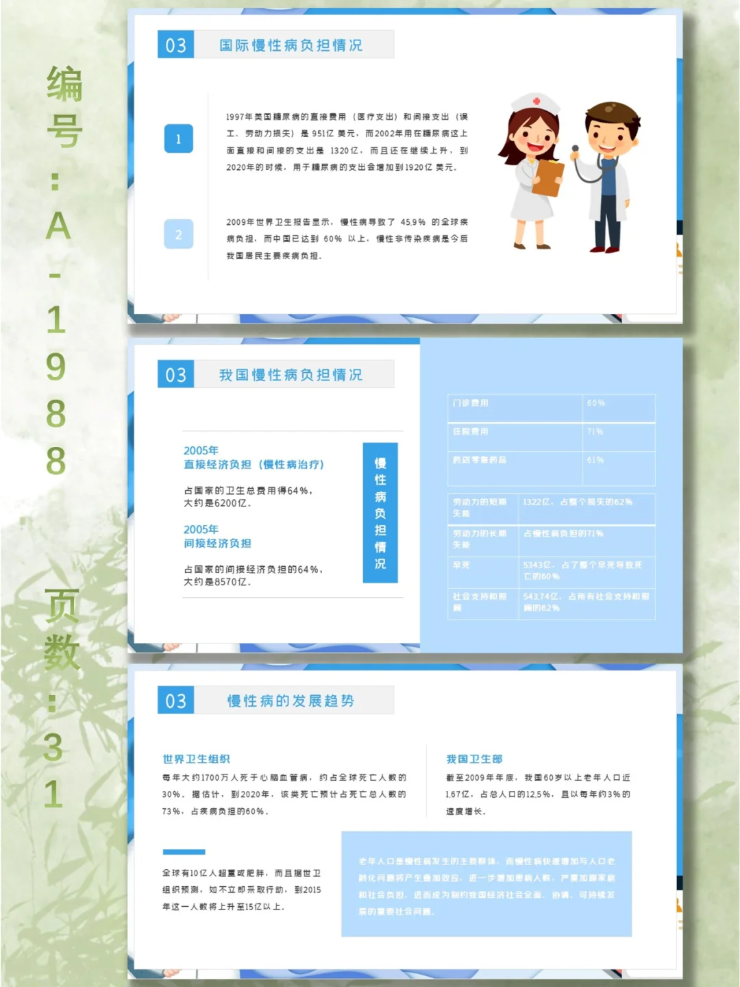 医疗慢性病健康管理服务与预防PPT模板