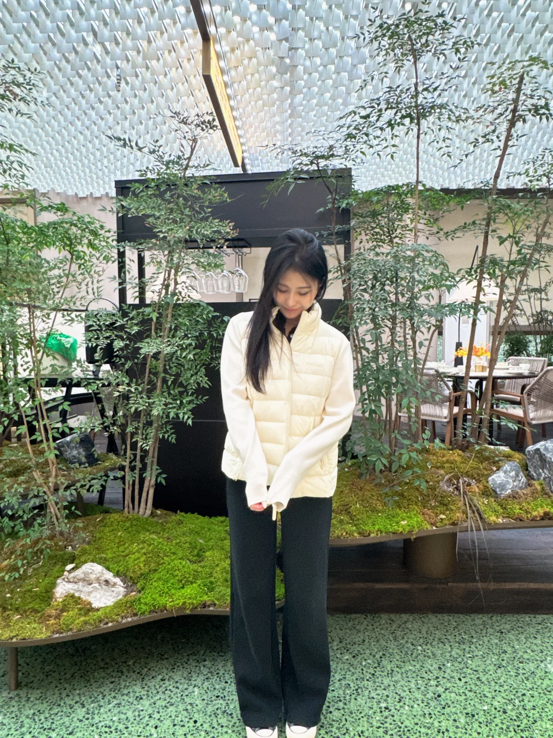 奶呼呼的羽绒拼接外套真的太减龄了～