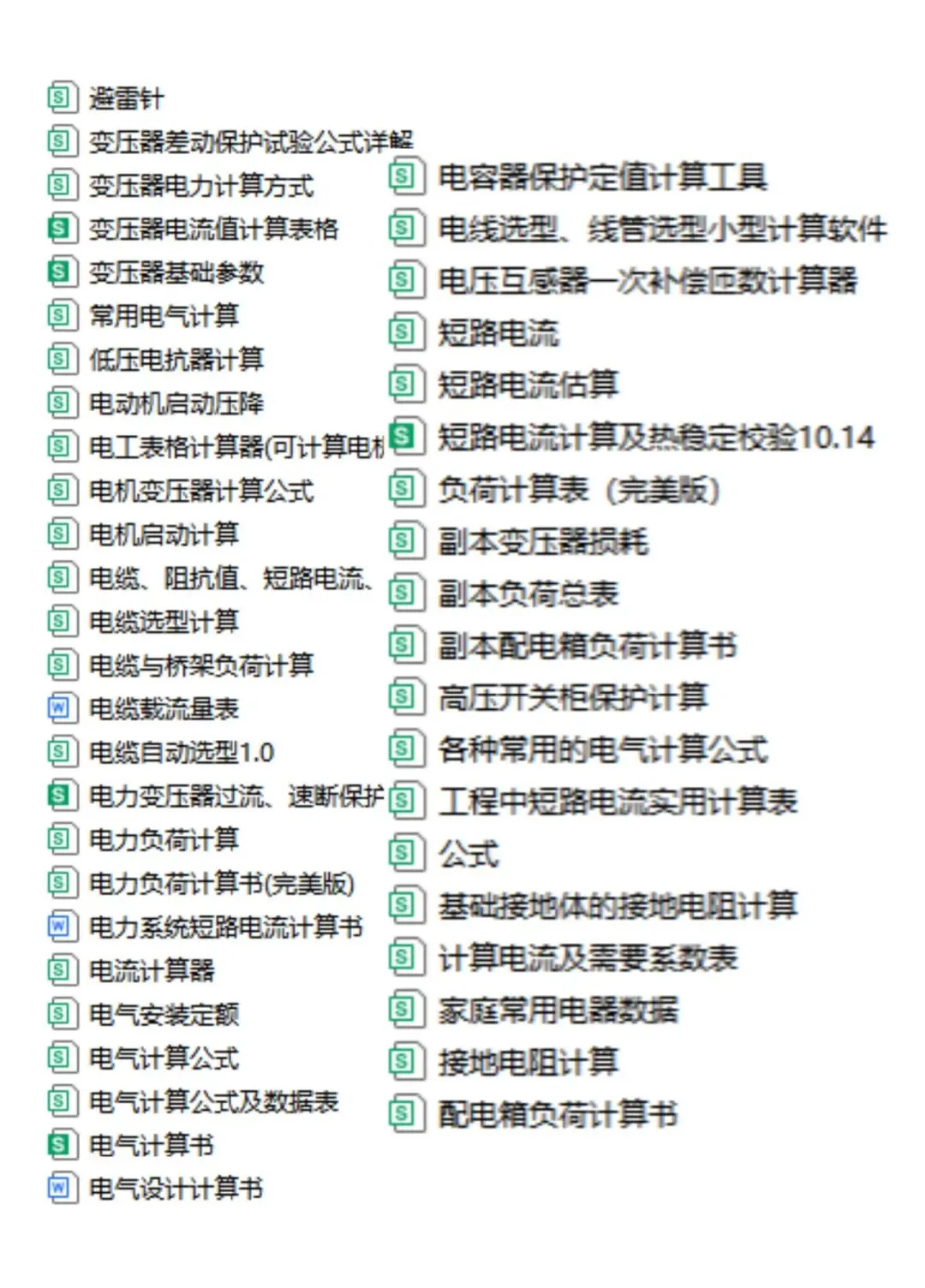 熬了两天，整理的电气计算，再也不求人了